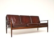 Danish Vintage Rosewood And Leather Sofa
