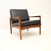 Danish Vintage Teak And Leather Armchair
