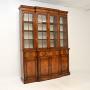 Georgian Style Figured Walnut Breakfront Bookcase