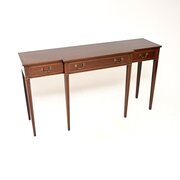Large Antique Inlaid Mahogany Console Table