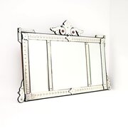Large Antique Italian Venetian Etched Glass Mirror