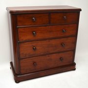  Large Antique Victorian Mahogany Chest Of Drawers