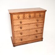 Large Antique Victorian Satin Wood Chest Of Drawer