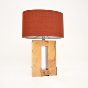Large Burr Walnut And Chrome Table Lamp