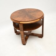 Large Figured Walnut Art Deco Coffee Table