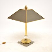 Large Vintage Italian Brass And Steel Table Lamp