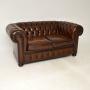 Leather Deep Buttoned Two Seat Chesterfield Sofa