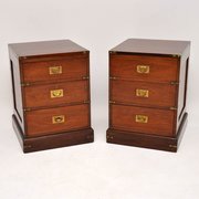 Mahogany Military Campaign Bedside Chests