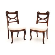 Pair Of Antique Biedermeier Mahogany Side Chairs