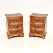 Pair Of Antique Burr Elm Bedside Chests