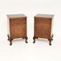 Pair of Antique Burr Walnut Bedside Cabinets