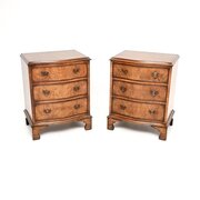 Pair of Antique Burr Walnut Bedside Chests