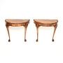 Pair of Antique Burr Walnut Console Tables