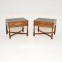 Pair of Antique Campaign Style Mahogany Tables