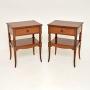 Pair of Antique Figured Walnut Bedside Tables