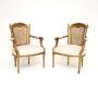 Pair of Antique French Gilt Wood Salon Armchairs