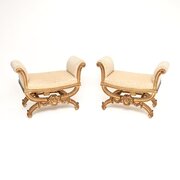 Pair Of Antique French Giltwood Stools