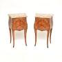 Pair of Antique French Inlaid Marble Top Chests