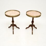 Pair Of Antique French Marble Top Wine Tables