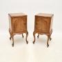Pair of Antique French Walnut Bedside Cabinets