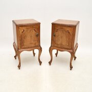 Pair Of Antique French Walnut Bedside Cabinets