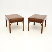 Pair Of Antique Georgian Style Yew Side Tables