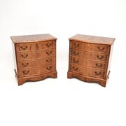 Pair Of Antique Georgian Style Yew Wood Chests
