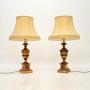 Pair of Antique Gilt Wood Table Lamps
