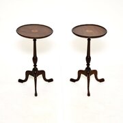 Pair Of Antique Inlaid Mahogany Wine Tables