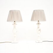 Pair Of Antique Italian Marble Table Lamps