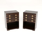 Pair Of Antique Mahogany Campaign Bedsides