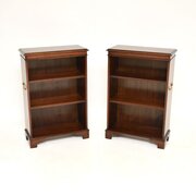 Pair Of Antique Mahogany Campaign Style Bookcases