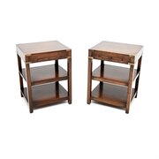 Pair of Antique Mahogany Military Campaign Tables