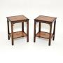 Pair of Antique Mahogany and Leather Side Tables