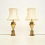Pair of Antique Neoclassical Brass Table Lamps