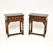 Pair of Antique Oak Console  Side Tables