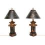 Pair of Antique Oriental Chinoiserie Table Lamps