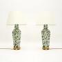 Pair of Antique Oriental Style Ceramic Table Lamps
