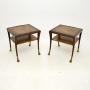 Pair of Antique Regency Style Leather Top Tables