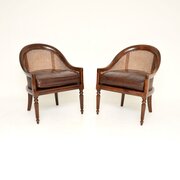 Pair Of Antique Regency Style Mahogany Armchairs