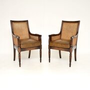 Pair Of Antique Regency Style Mahogany Armchairs