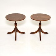 Pair Of Antique Regency Style Walnut Side Tables