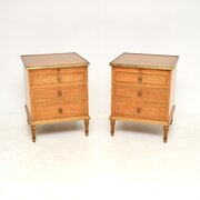 Pair Of Antique Satin Wood Bedside Chests