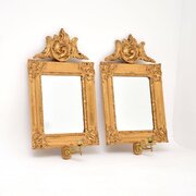 Pair Of Antique Swedish Gilt Wood Mirrors