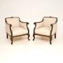 Pair of Antique Swedish Satin Birch Armchairs