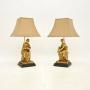 Pair of Antique Victorian Gilt Bronze Table Lamps