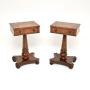 Pair of Antique William IV Burr Walnut Side Tables