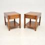 Pair of Yew Campaign Style Tables