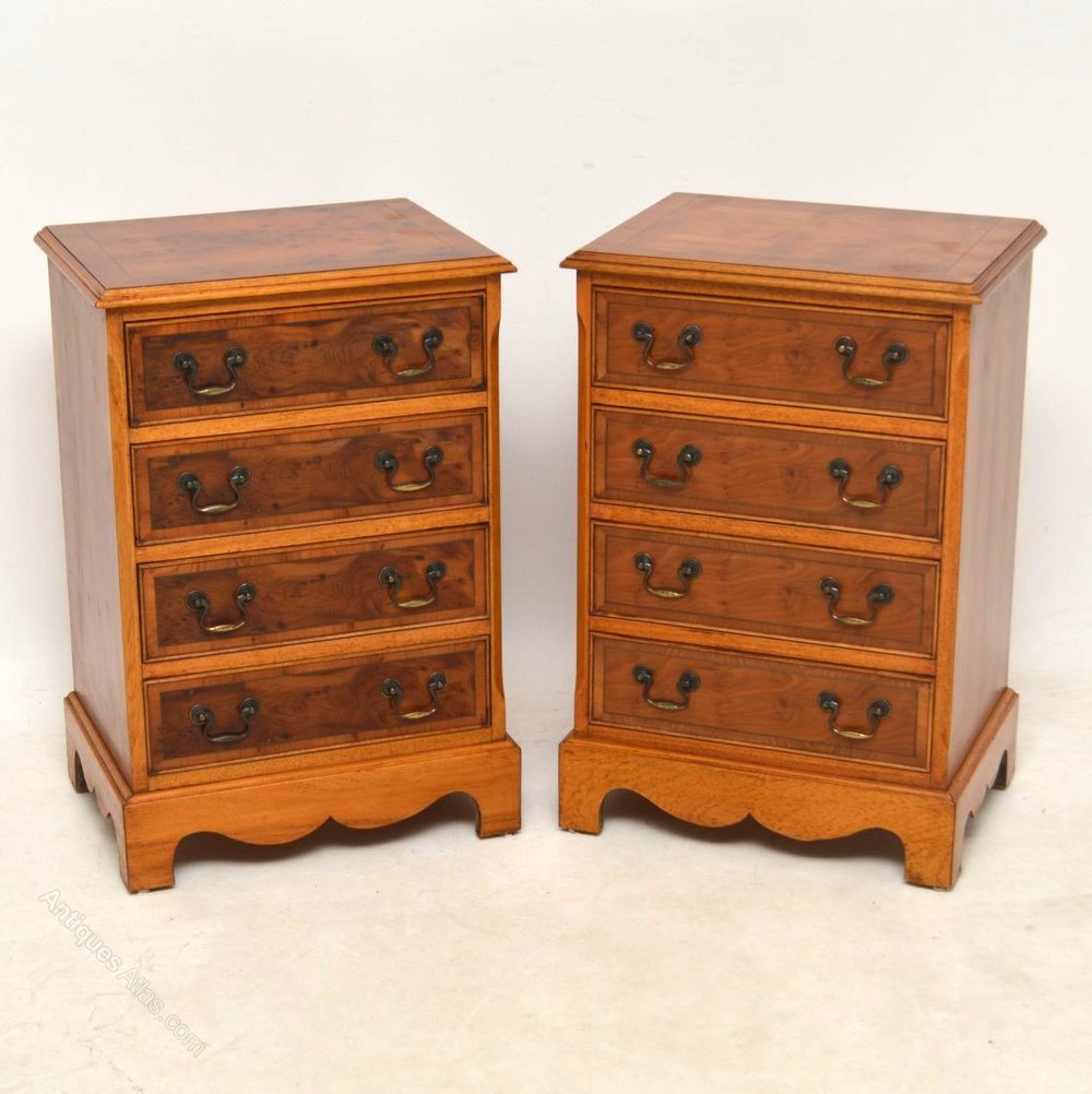 Antiques Atlas Pair Of Antique Yew Wood Bedside Chests