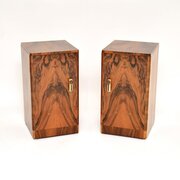 Pair Of Art Deco Burr Walnut Bedside Cabinets